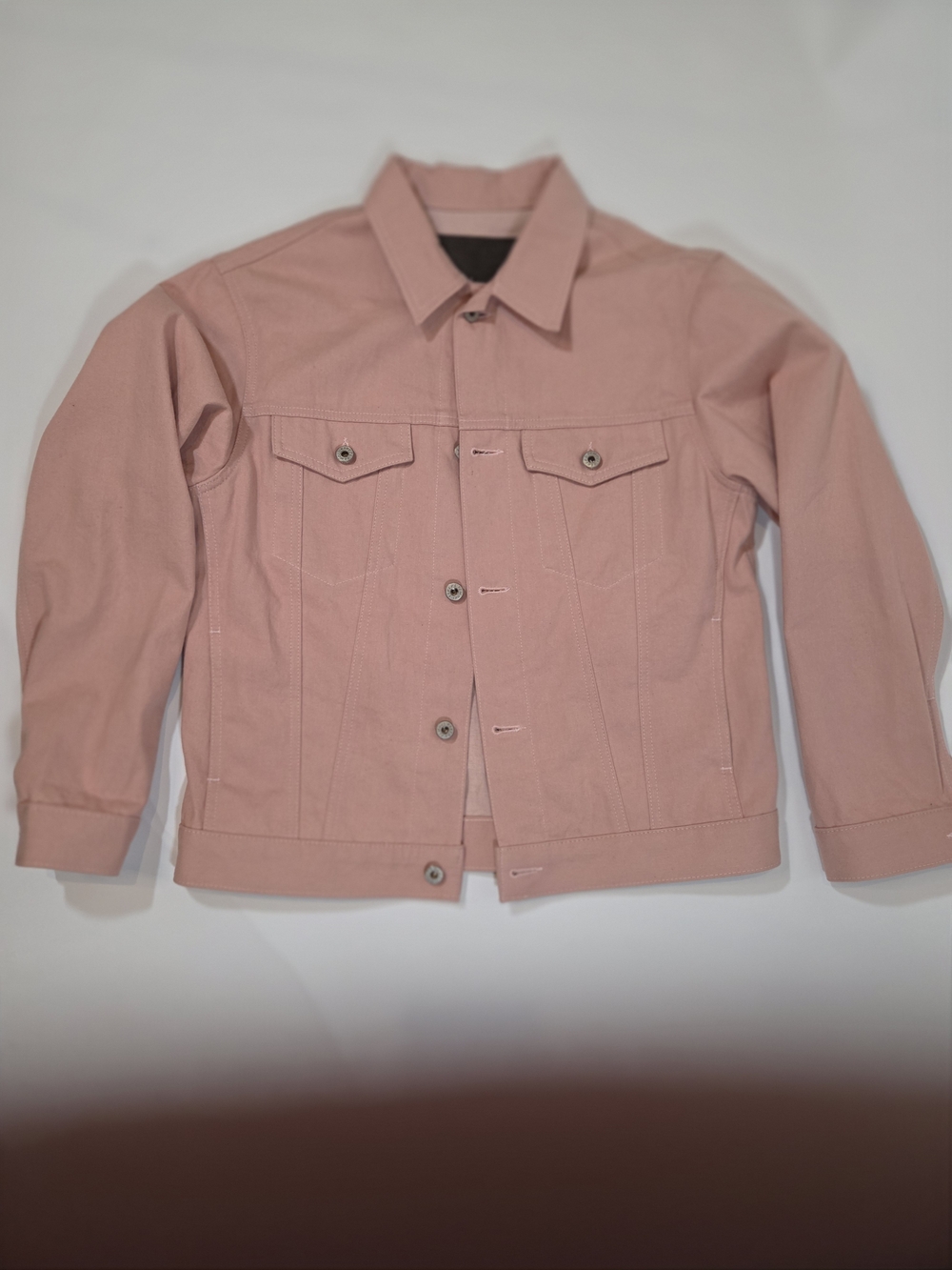 Men's Classic Pink Cotton Trucker Jacket